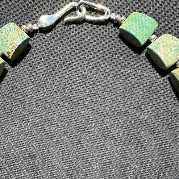 Hand Crafted “One of a Kind” Natural Turquoise Square & Sterling Silver … - Picture 4 of 4